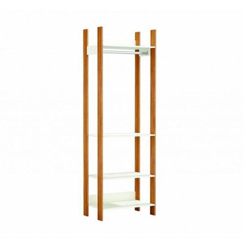 Estante Closet 4 Prateleiras MDF 73,5cm Off White Com Freijó Dalla Costa Móveis - imagem 3