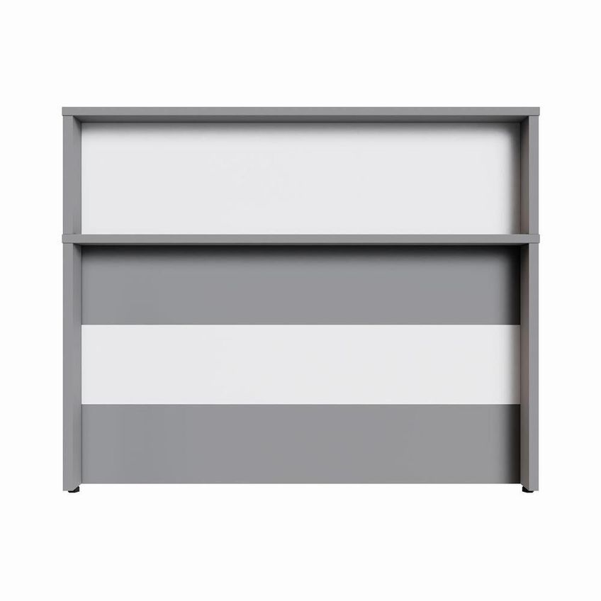 Balcão De Atendimento E Recepção 135cm Cinza Sagrado Com Branco MDP F5 Office - imagem 3