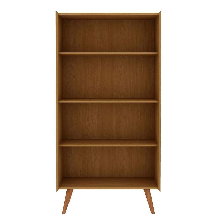 Estante Para Livros Sala De Estar 2 Portas MDF 80cm Cinamomo Com White Laca - imagem 4