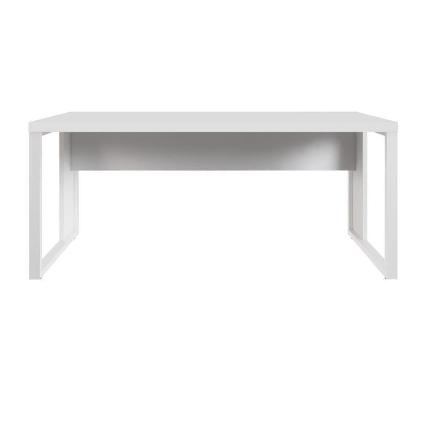 Escrivaninha Industrial 190cm X 60cm Pés Metal Sem Gavetas Branco F5 Office - imagem 3