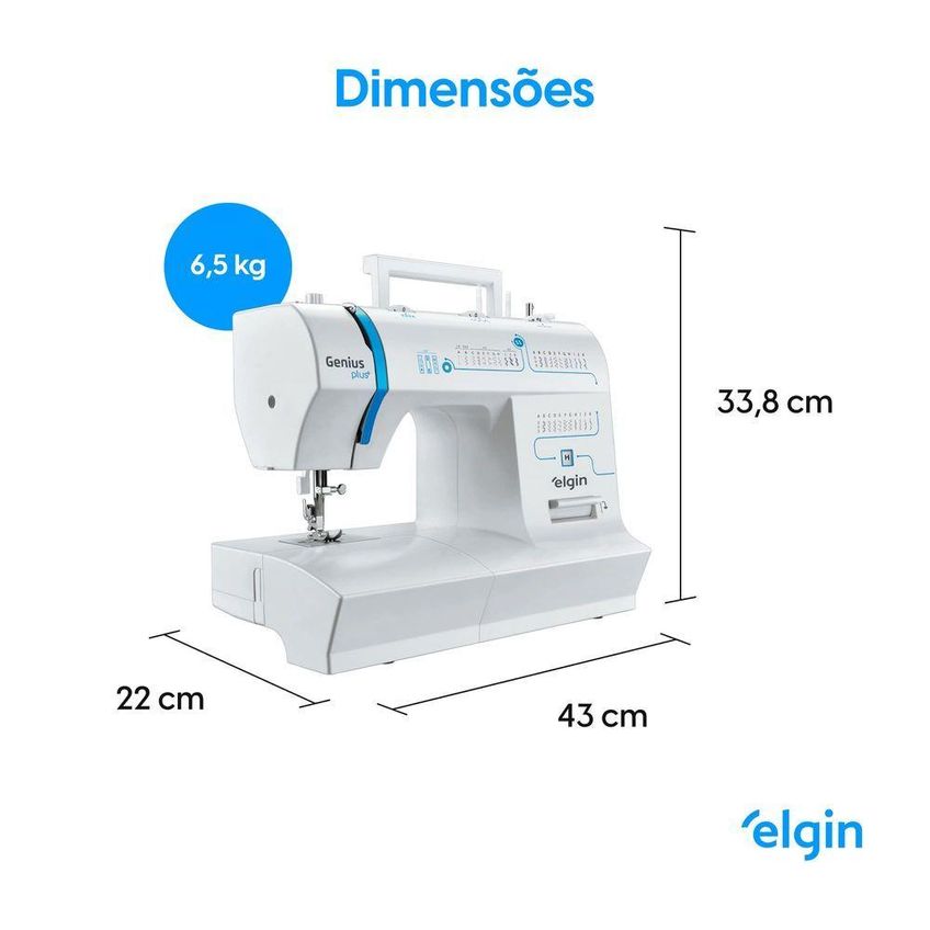 Máquina De Costura Elgin Genius Plus Jx-4035 Braço Livre 31 Pontos Led 220v - imagem 3