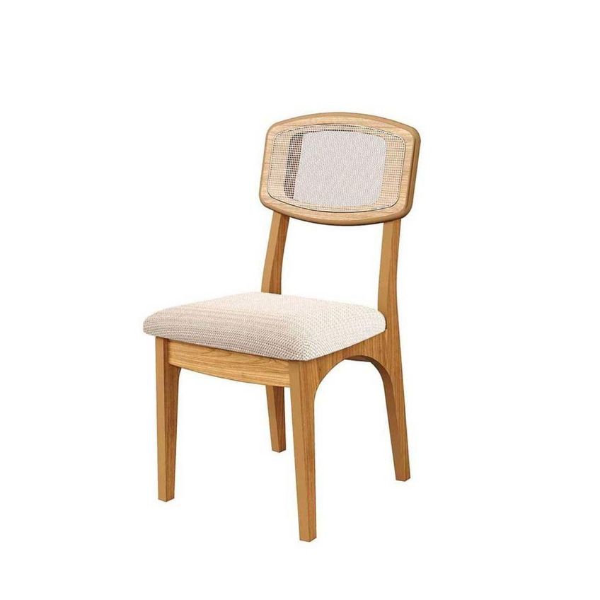 Conjunto Mesa Jantar 4 Lugares Tampo MDF com Vidro Off White com Freijó Dalla Costa Móveis - imagem 3