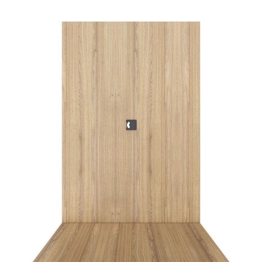 Mesa De Escritório Com Painel Para TV F5 Moderno Sem Gavetas 200cm Macadâmia Com Branco - imagem 5