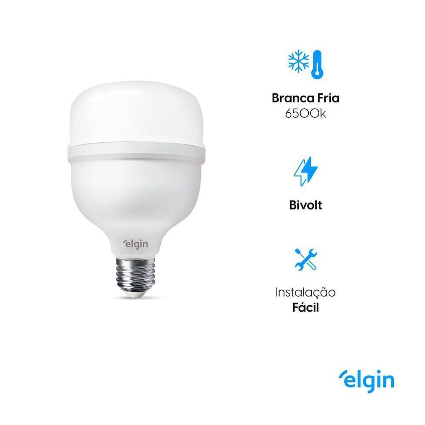 Lâmpada Led Super Bulbo 150w Bivolt Luz Branca Fria Elgin - imagem 3