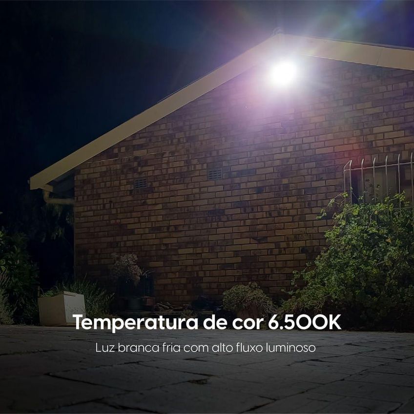 Refletor Led Lite Para Áreas Externas Luz Branca Fria 6500k Ip66 Preto Elgin - imagem 3
