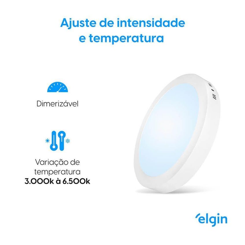 Luminária De Sobrepor Led Inteligente Smart 18w Bivolt Rgb Controle Via Aplicativo Elgin - imagem 3