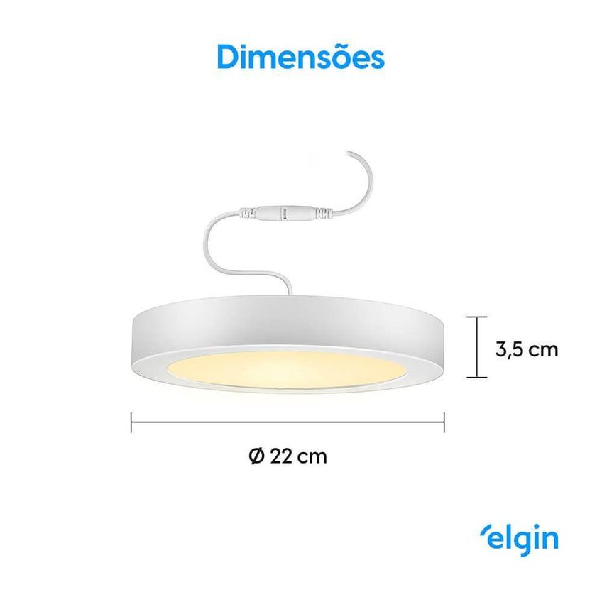 Luminária De Sobrepor Led Inteligente Smart 18w Bivolt Rgb Controle Via Aplicativo Elgin - imagem 5