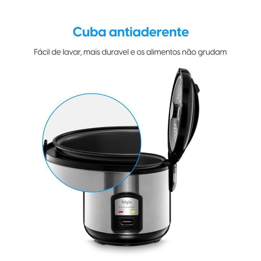 Panela Elétrica De Arroz Elgin Gran Rizzo 1,8l 700w Função Manter Aquecido 220v - imagem 3