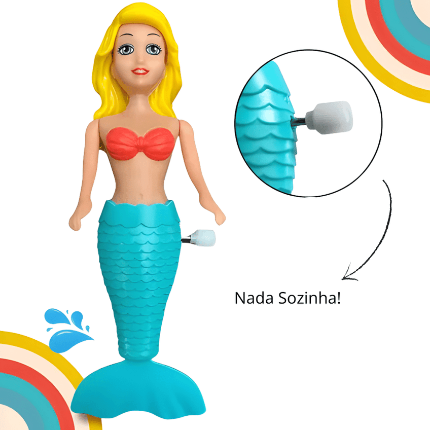 Boneca Sereia Yasmin Nadadora Cores Sortidas Wellkids Well Kids - imagem 4