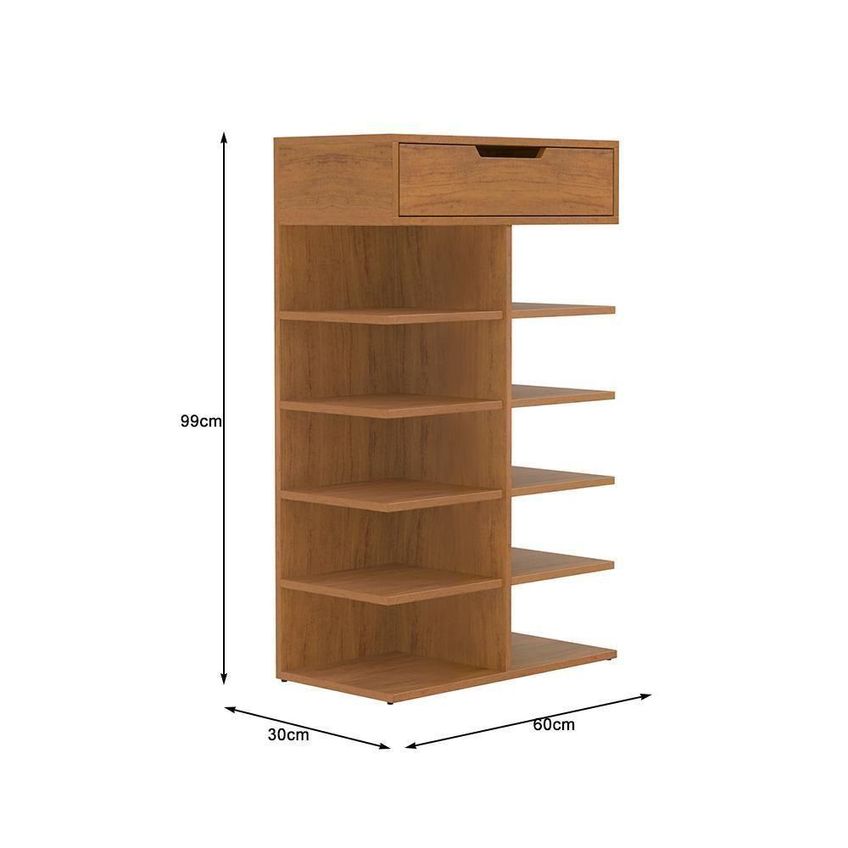 Armário Multiuso Sapateira Ágata 10 Prateleiras 60cm Cedro Casa D Móveis - imagem 4