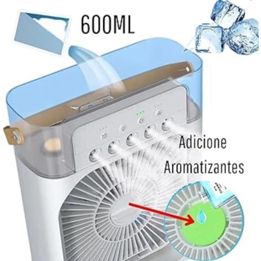 Ventilador Portátil De Mesa Mini Ar Condicionado Umidificador Utimix Branco 3 Velocidades 5v - imagem 3