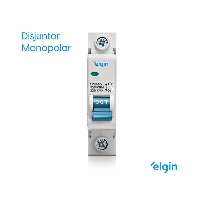 Mini Disjuntor Monopolar Curva C MCB 3kA 1 Polo 10A Bivolt Para Cargas Indutivas Elgin - imagem 5
