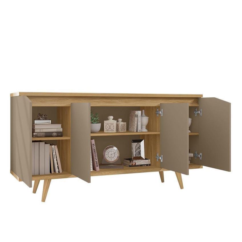 Buffet Aparador Grace Moderno 4 Portas MDF-MDP 160cm Fendi Casa D Móveis - imagem 3