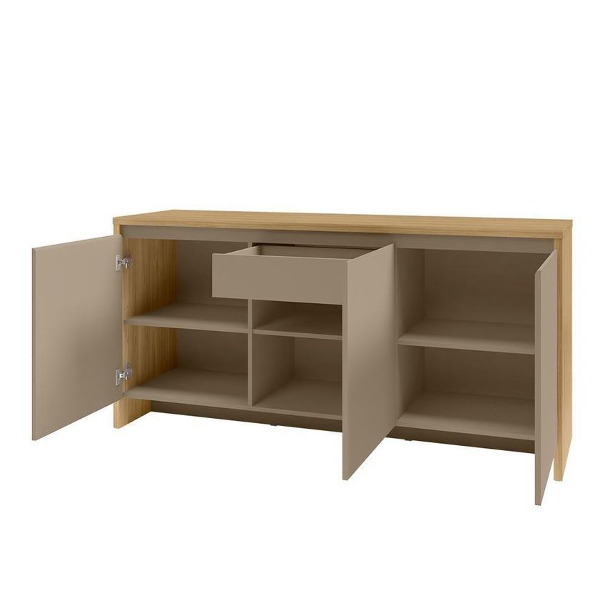 Buffet Aparador Madrid 3 Portas 1 Gaveta MDF MDP Hannover-Fendi Casa D Móveis - imagem 3