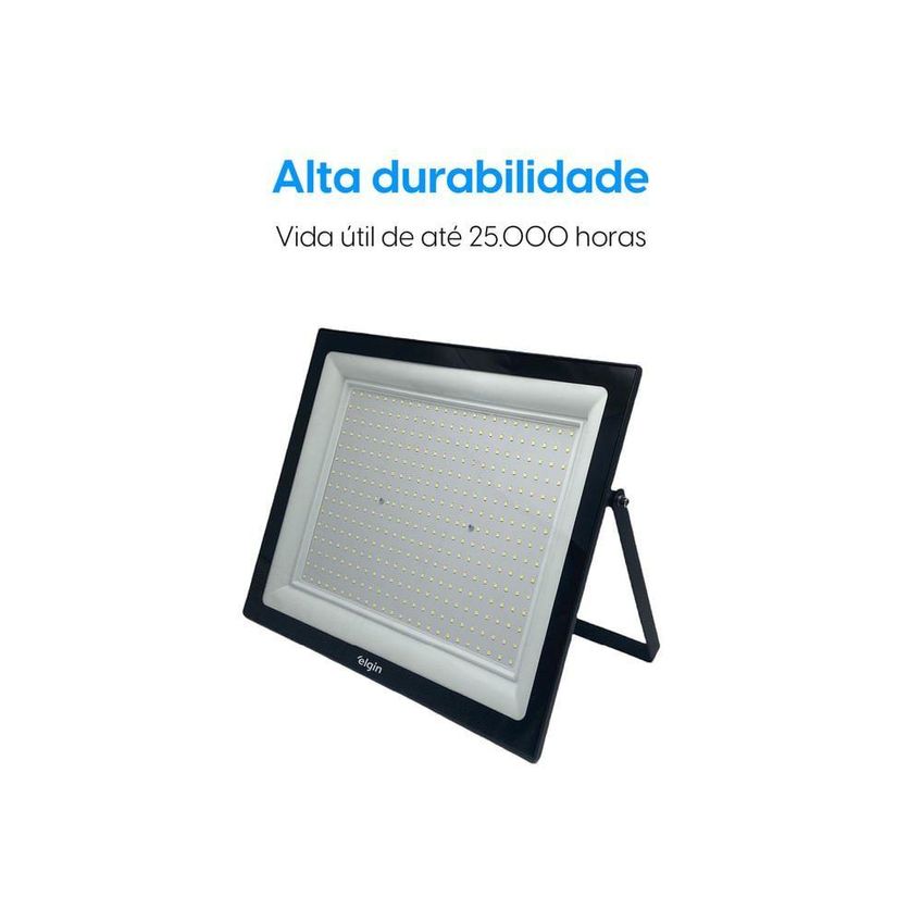 Refletor Led Lite 400 A 800w Luz Branca Fria 6500k Ip66 Preto Elgin - imagem 3