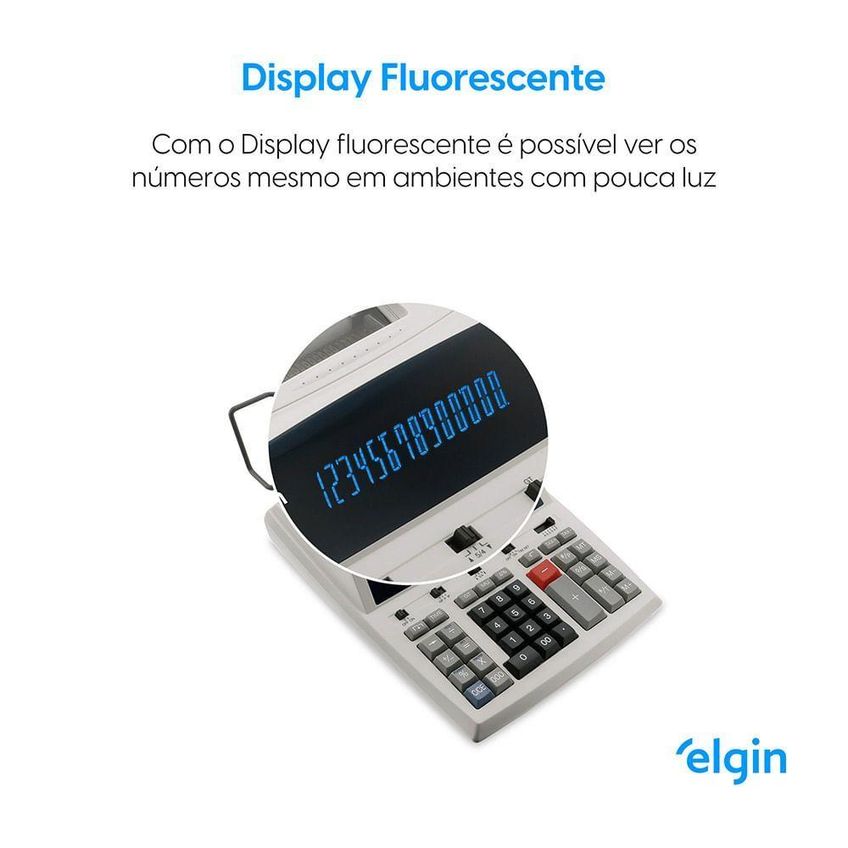 Calculadora Com Impressão Elgin Mb 7142 14 Dígitos Bicolor Bivolt - imagem 2