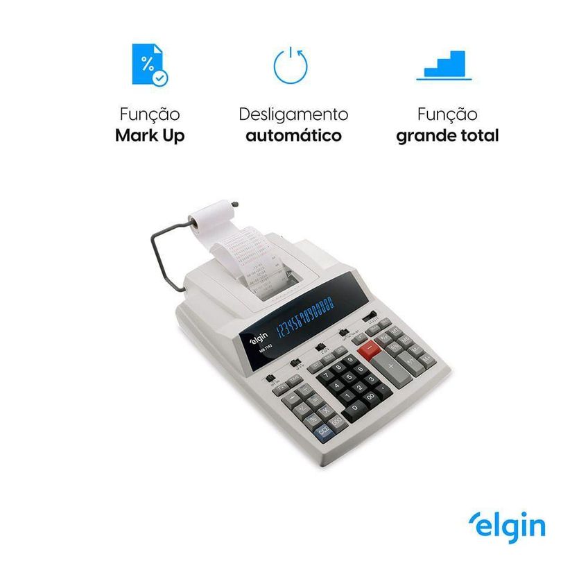 Calculadora Com Impressão Elgin Mb 7142 14 Dígitos Bicolor Bivolt - imagem 5