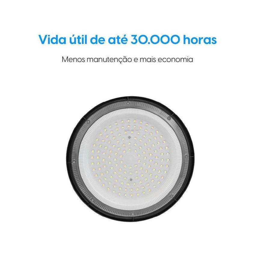 Luminária High Bay LED 200W 6500K Bivolt Preto Elgin Para Pé Direito Elevado - imagem 2