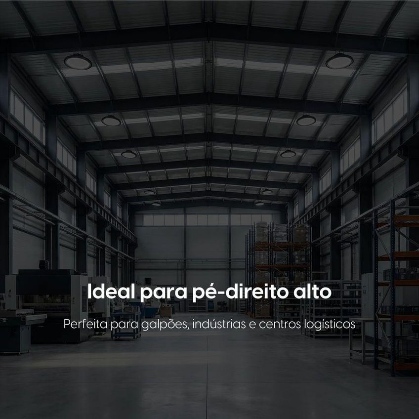 Luminária High Bay LED 200W 6500K Bivolt Preto Elgin Para Pé Direito Elevado - imagem 4