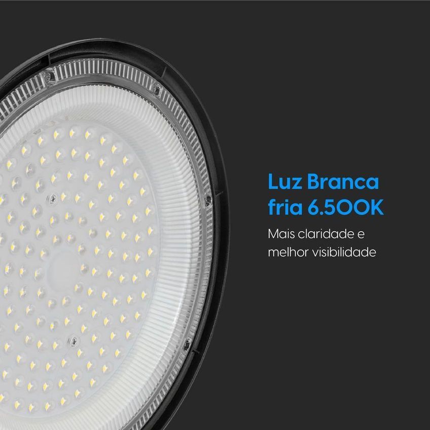 Luminária High Bay LED 200W 6500K Bivolt Preto Elgin Para Pé Direito Elevado - imagem 5