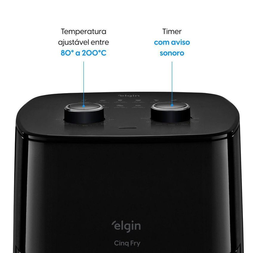 Fritadeira Air Fryer Sem Óleo Elgin Cinq Fry 5L 1500W Antiaderente 220V - imagem 3