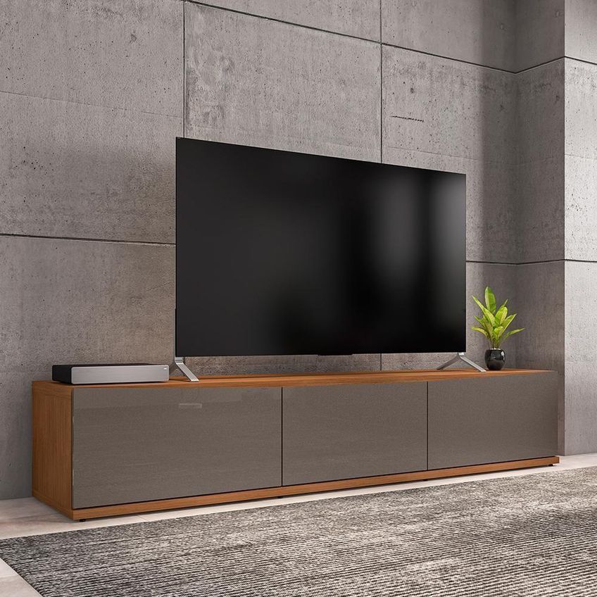 Rack Bancada Eros Para TV 60" 180cm MDF-MDP Cinza Pérola-Noce Casa D Móveis - imagem 3