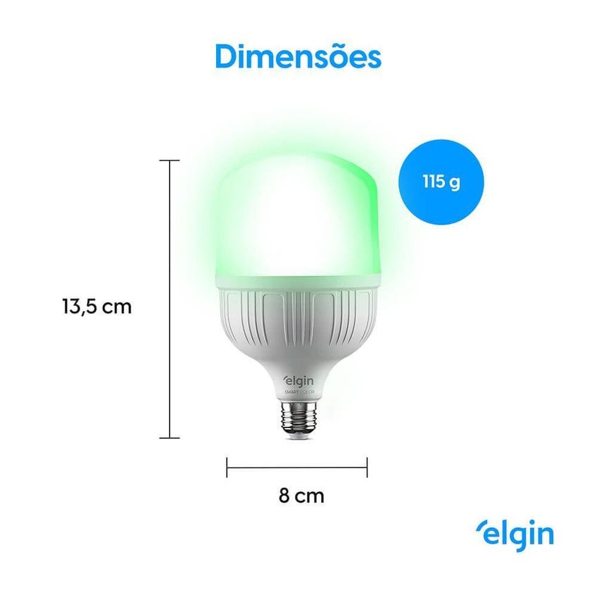 Lâmpada Led Smart Compatível Com Alexa E Google Assistente Wi-fi Bivolt 30w Elgin - imagem 3