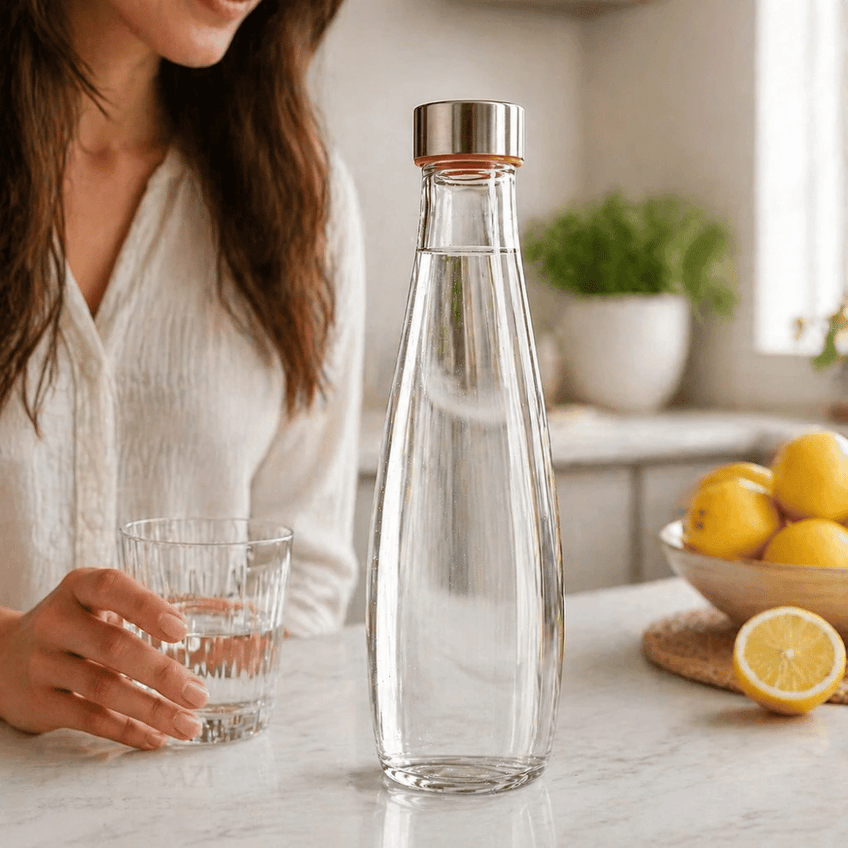 Garrafa De Vidro Acqua Com Tampa Em Aço Inox - Tuut Yangzi Brasil - imagem 4
