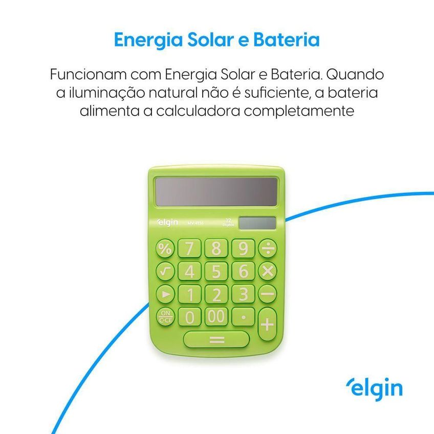 Calculadora De Mesa Elgin MV4136 12 Dígitos Com Correção Verde - imagem 3