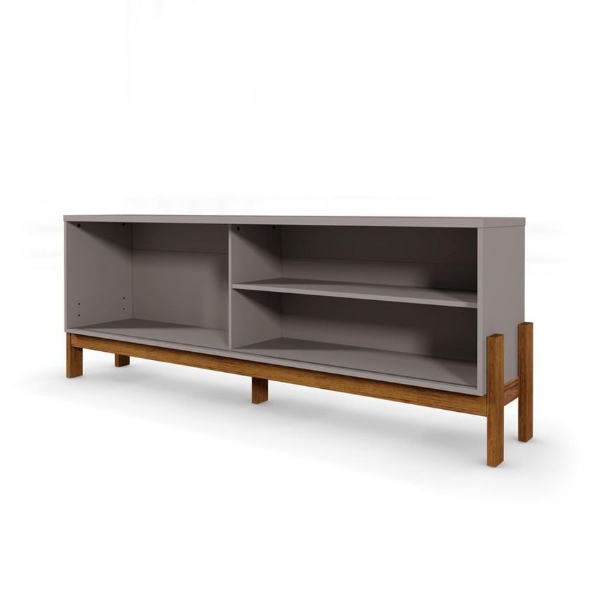 Rack Bancada Para TV New Aurora 75" 188cm MDP Grigio Fosco Canela Mobler - imagem 2