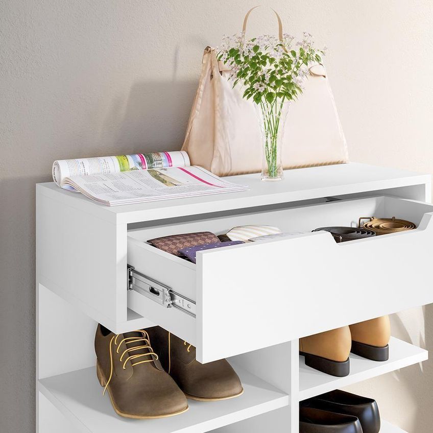 Armário Multiuso Sapateira Ágata 10 Prateleiras 60cm Branco Casa D Móveis - imagem 4