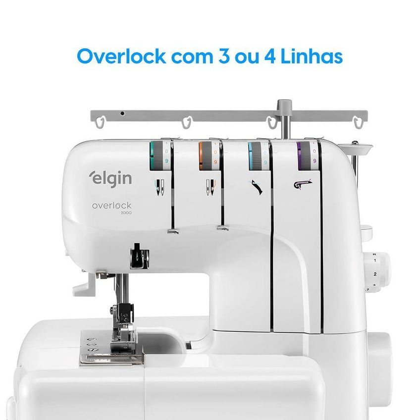 Máquina De Costura Overlock Elgin Overlock 2000 Portátil 1300 Pontos Por Minuto 3 Ou 4 Fios 220v - imagem 3
