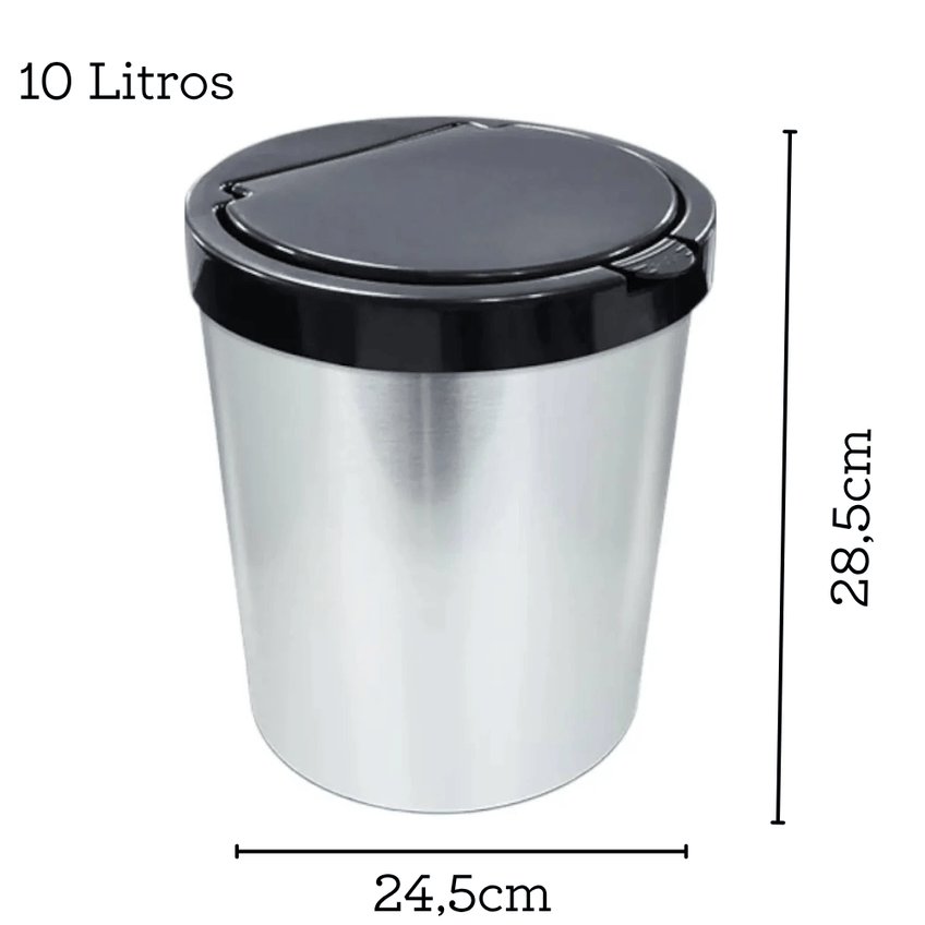 Lixeira para Escritório com Tampa 10L - Arqplast - imagem 3