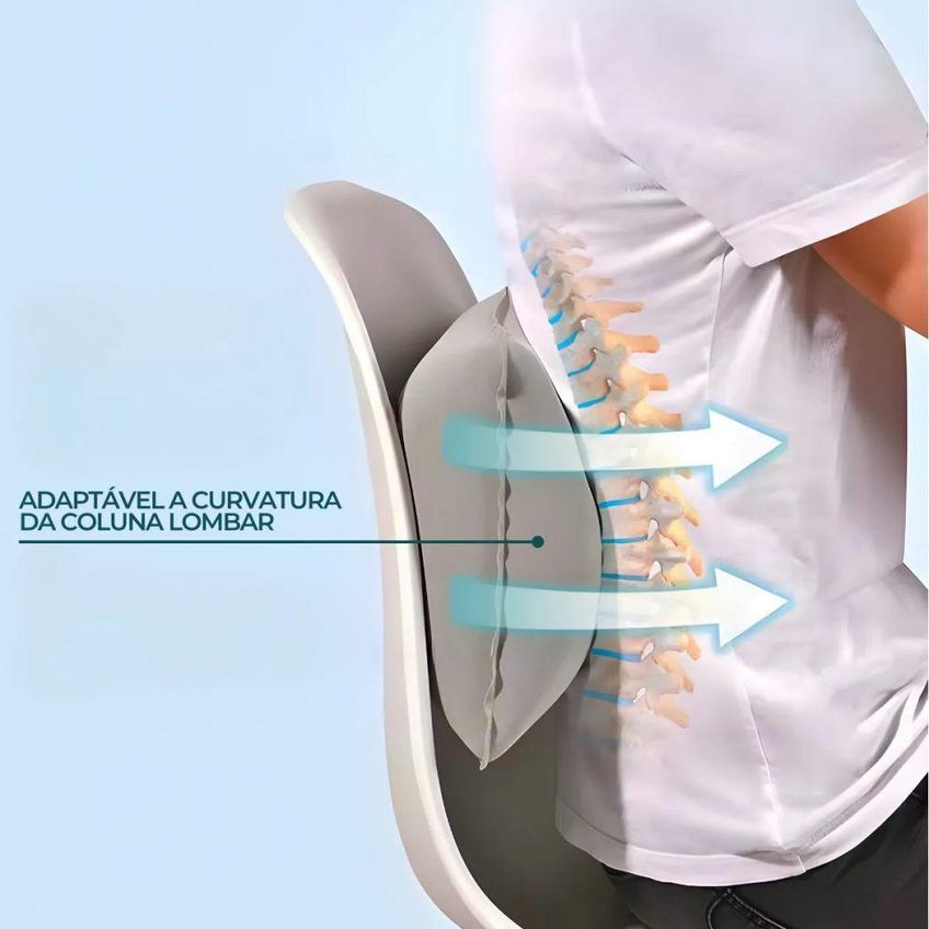 Travesseiro De Viagem Inflável Design Ergonômico Apoio Para Pescoço Cabeça E Lombar Verde Utimix - imagem 3