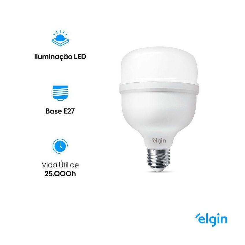 Lâmpada Led Super Bulbo 80w Bivolt Luz Branca Fria 6500k Fluxo 8000 Lúmens Alta Eficiência Elgin - imagem 3