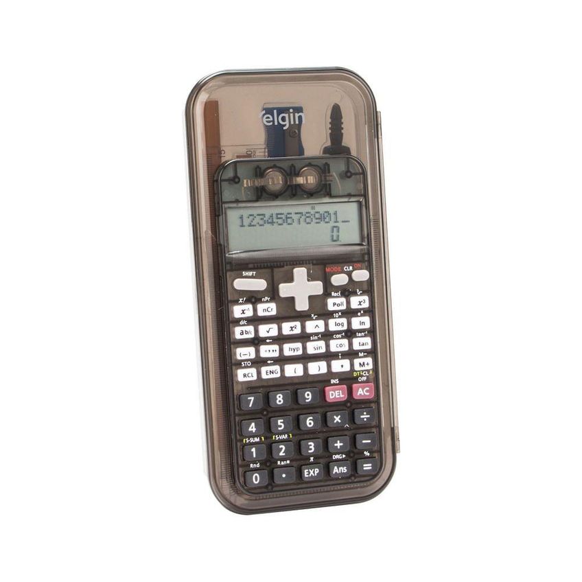 Calculadora Científica Elgin Kit Cálculos 240 Funções Display Duplo Preta - imagem 3