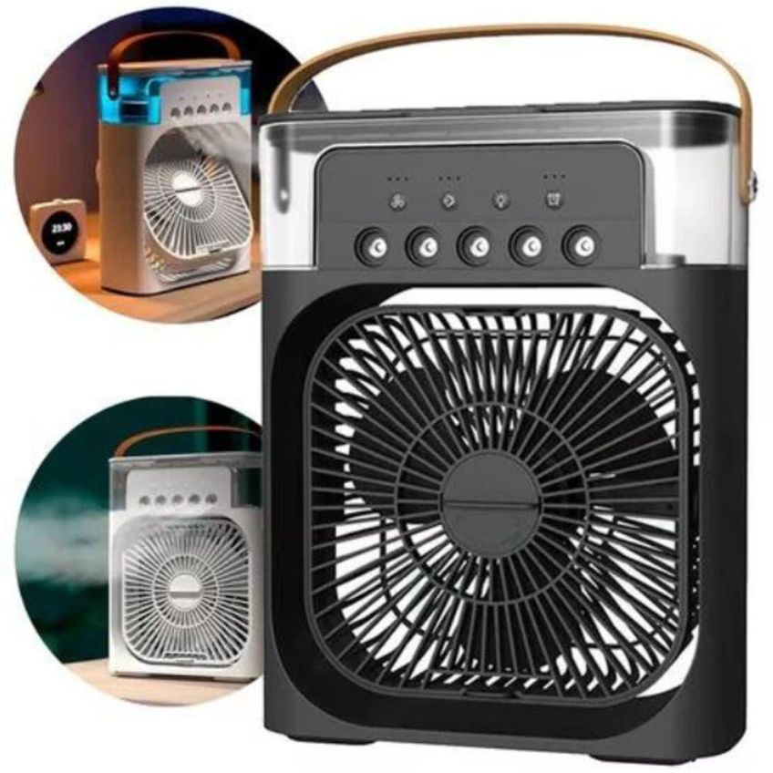 Ventilador Portátil De Mesa Mini Ar Condicionado Umidificador Utimix Preto 3 Velocidades 5v - imagem 3