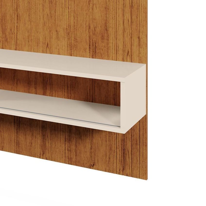 Painel Home Suspenso Para TV Betim 136cm MDF-MDP Com Porta de Correr Canela-Off White Mobler - imagem 3