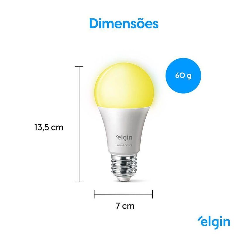 Lâmpada Smart Led A70 Wi-Fi 15w Compatível Com Alexa E Google Home Elgin - imagem 4