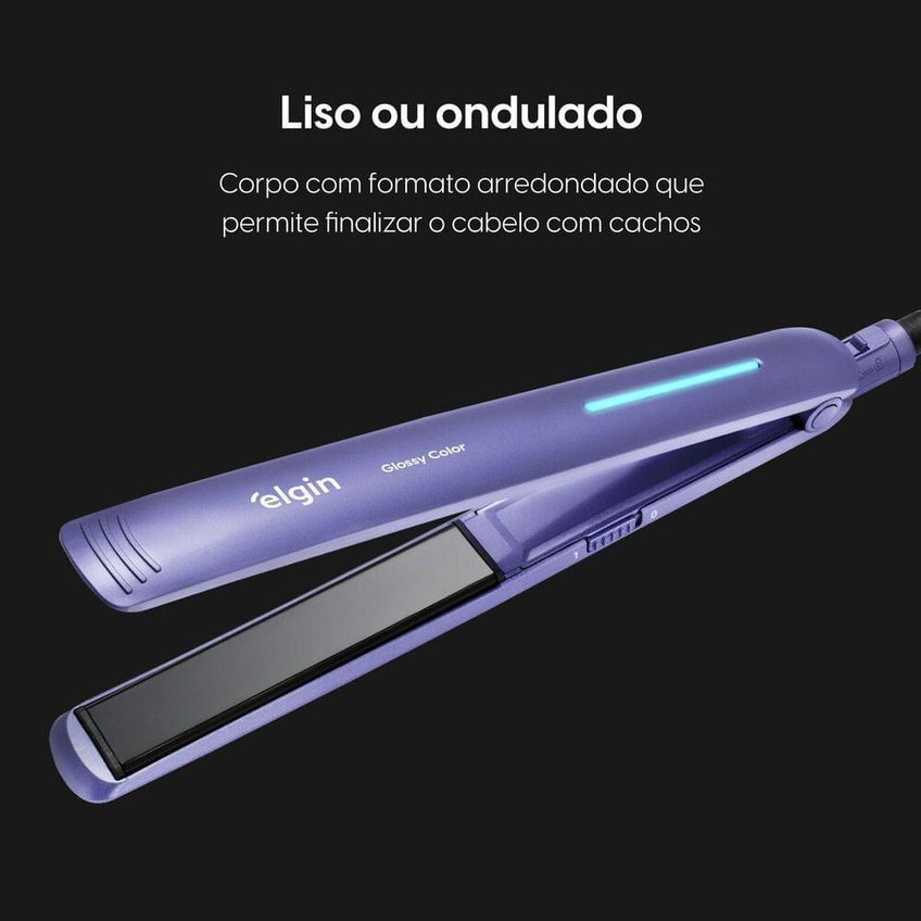 Prancha Alisadora Glossy Color 230 Graus C Tecnologia Tourmaline Ion Bivolt Elgin - imagem 5