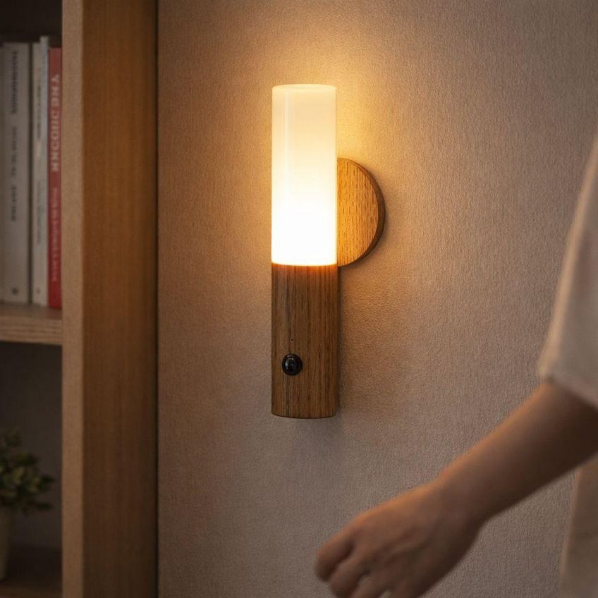 Luminária Led Com Sensor De Movimento Recarregável Usb Adesiva Para Armário Escada Cozinha Utimix - imagem 4