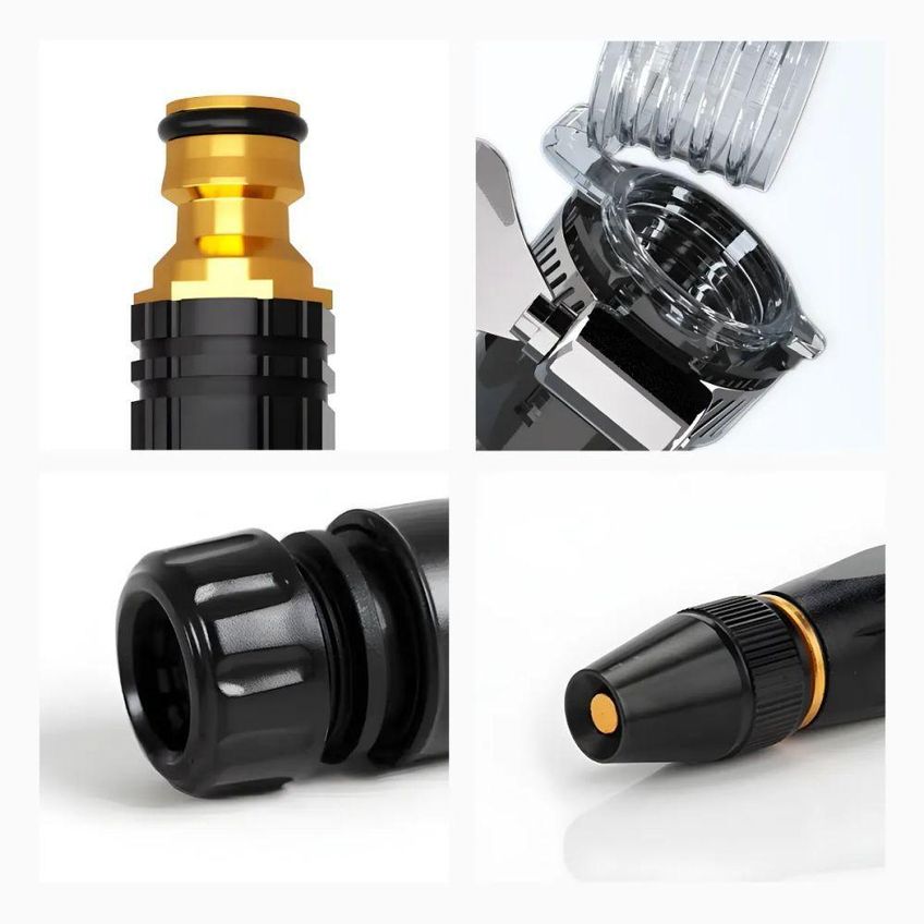 Bico De Alta Pressão Para Mangueira Kit 4 Peças Jato Ajustável 3 Em 1 Engate Rápido Utimix - imagem 4