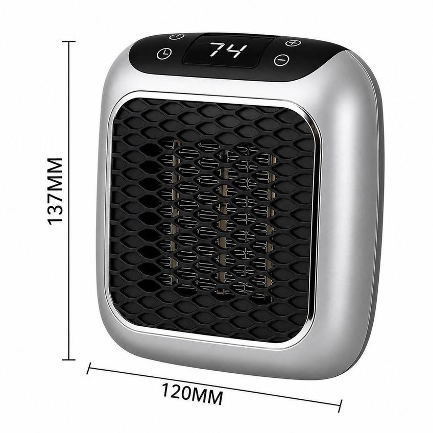 Aquecedor Portátil Elétrico Mini Com Display Digital Timer Termostato Quarto Escritório Utimix 110v - imagem 2