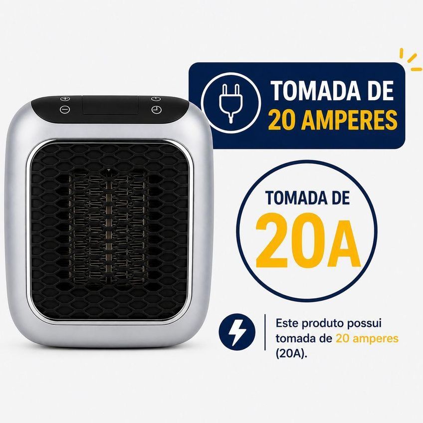 Aquecedor Portátil Elétrico Mini Com Display Digital Timer Termostato Quarto Escritório Utimix 110v - imagem 3