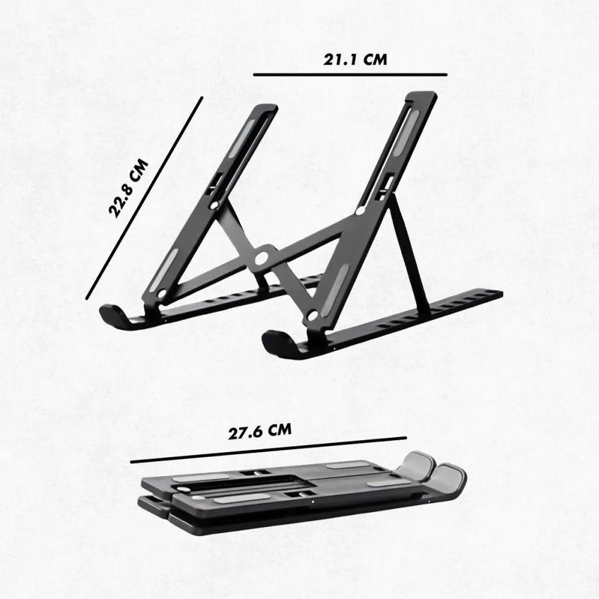 Suporte Para Notebook Ajustável Em Altura Ergonômico Dobrável Universal Plástico Utimix - imagem 4