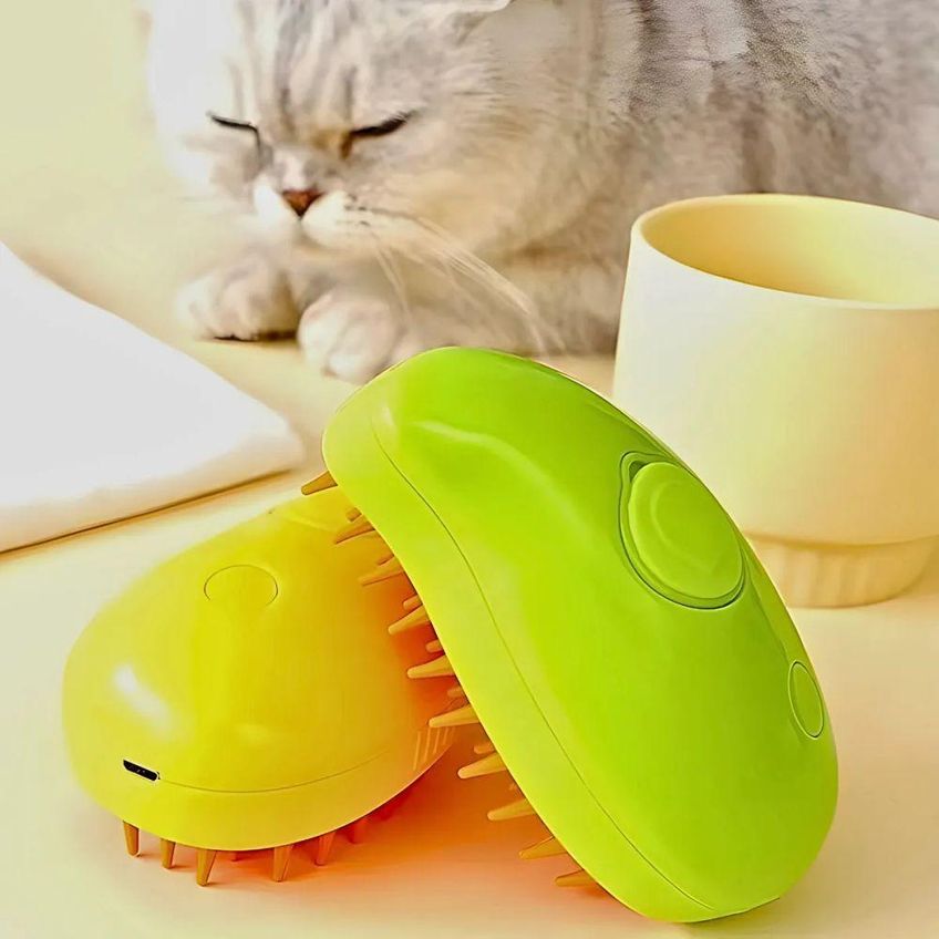 Escova Autolimpante A Vapor Para Pets Utimix 3 Em 1 Cães E Gatos Massageadora Banho Higiene - imagem 3