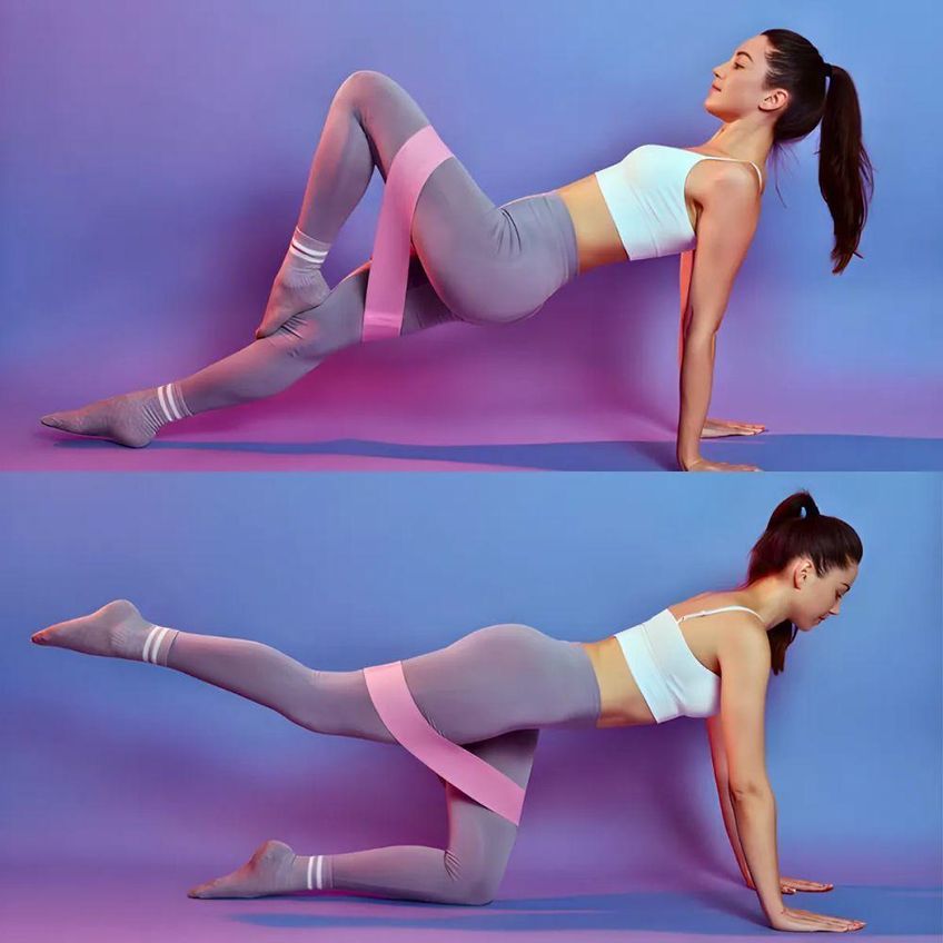 Faixa Elástica Para Exercícios Hip Resistance Bands Antiderrapante Em Tecido Kit 3 Utimix - imagem 3