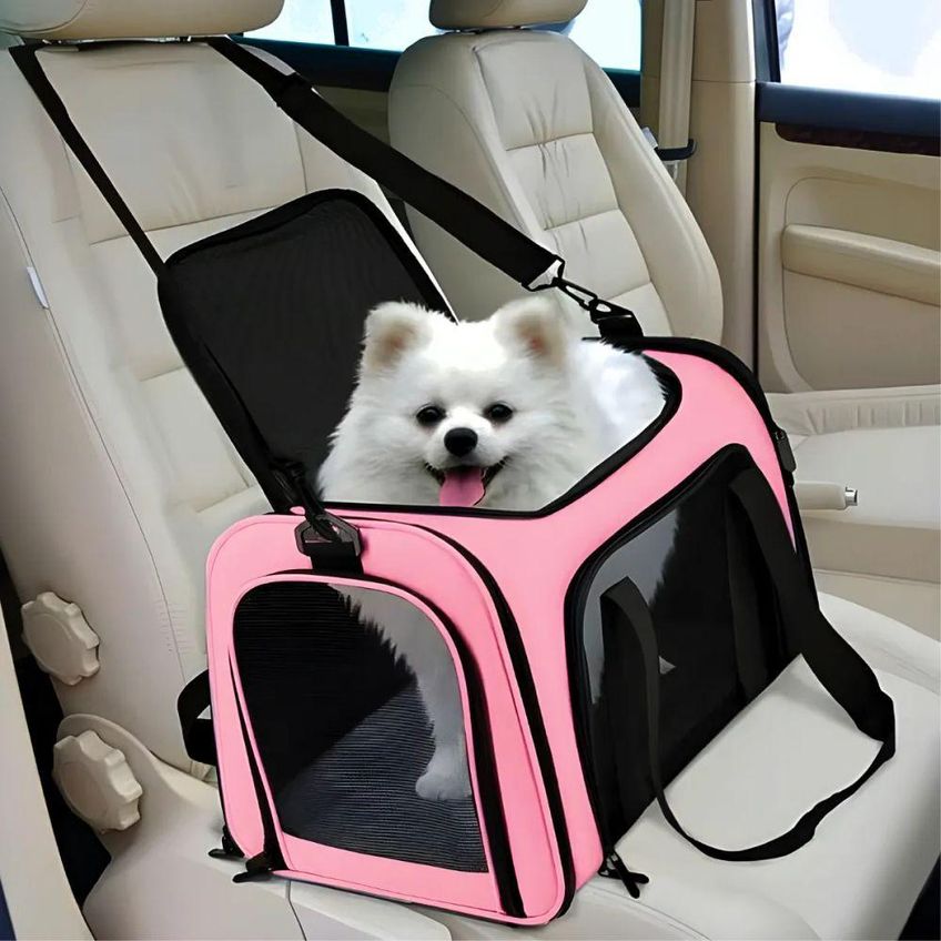 Bolsa De Transporte Para Pet Utimix Cães E Gatos Viagem Respirável Com Alça Ajustável Tela Ventilada - imagem 3