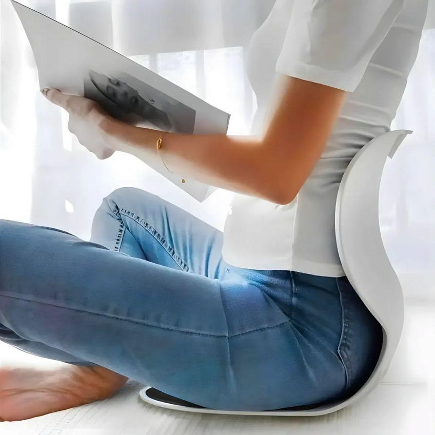 Almofada De Apoio Lombar Correção De Postura Coluna Tamanho GG Azul Ergonômica Escritório Carro - imagem 4