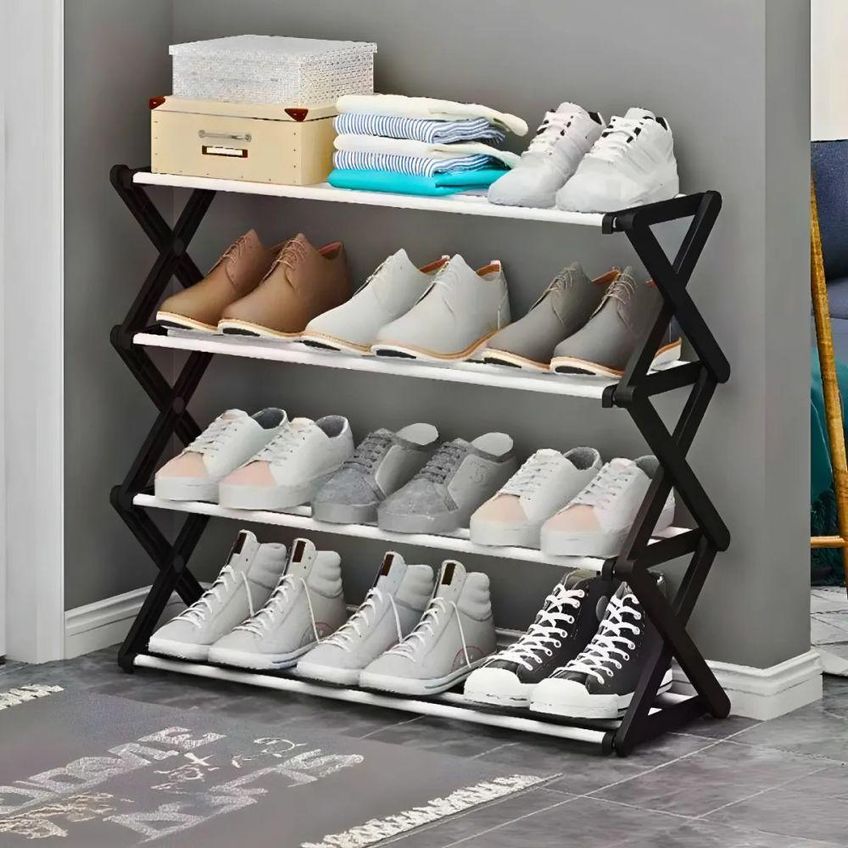 Sapateira Organizadora 4 Prateleiras Aço Utimix Multiuso Sanfonada Para Quarto Closet - imagem 4